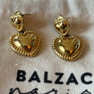 EUC - BALZAC Paris brass gold earrings